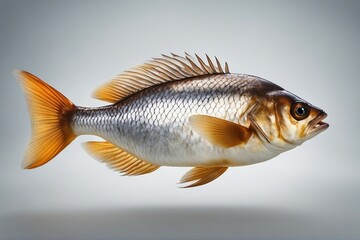 Obraz premium Majestic Crucian Carp Fish, Captured in Fine Detail to Highlight Its Beautiful Colors and Movement. Generative AI