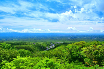 那須高原展望台から見る那須高原の風景