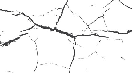 Sketch crack texture. Ground cracks, breaks on land surface from earthquake. old wall background crack vector.	
