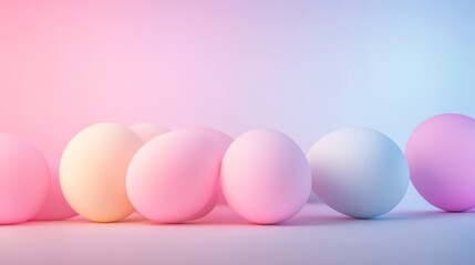 Minimalist Easter Eggs on Pastel Gradient Background