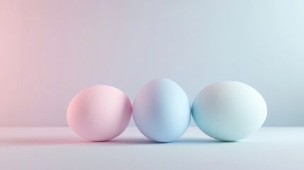 Minimalist Easter Eggs on Pastel Gradient Background