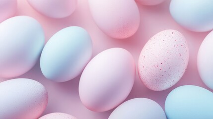 Minimalist Easter Eggs on Pastel Gradient Background
