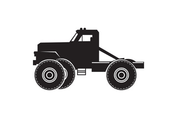 Big truck art silhouettes vector with white background