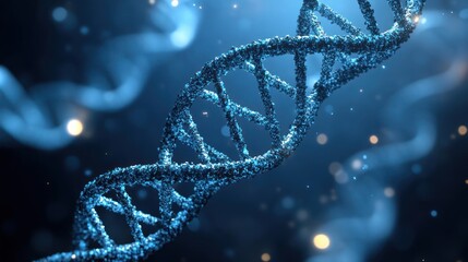 3D DNA helix in a scientific background.  Possible use  Educational material, scientific presentation