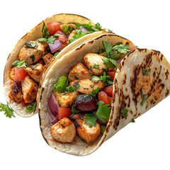 Soft Chicken Taco isolated on transparent background.PNG