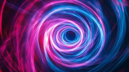 Swirling Neon Light Tunnel with Pink and Blue Abstract Energy