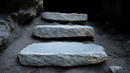 Stone steps leading into darkness