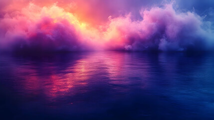 Obraz premium Abstract Sunset Over Colorful Cloudscape