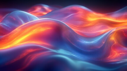 Obraz premium Vibrant Waves: A Fiery Symphony of Colorful Ripples Dancing Across a Dynamic Canvas