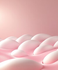 Soft Pink Landscape with Smooth Hills Abstract Minimalist Background Image