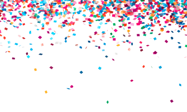 Colorful confetti effect png, transparent background
