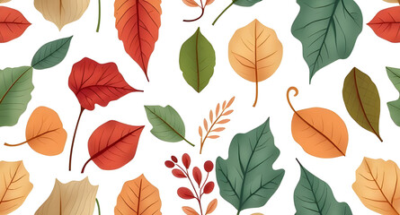 Elegant Autumn Leaves Seamless Pattern – A Timeless Fall Design