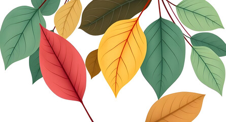 autumn leaves isolated on white