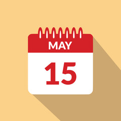 May 15 Calendar icon vector illustration.