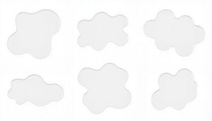 Fototapeta premium Abstract Cloud Shapes on White Background 