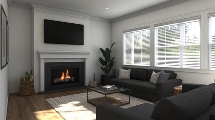 Fototapeta premium Modern Living Room Interior Design, Relaxing Space, Home Decor