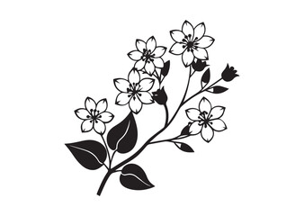 Spring Blossom Flower silhouette vector