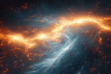 Vibrant Cosmic Swirl Representing Limitless Potential Against a Deep Black Backdrop