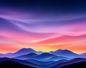 Fototapeta premium Colorful mountain sunset