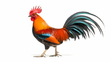 Fototapeta premium Colorful rooster profile view