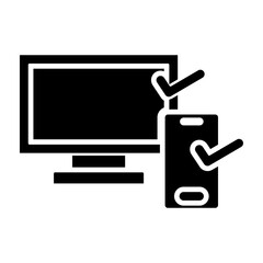 Two Factor Authentication Vector Glyph Icon Design