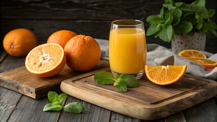 High-Quality Photograph of a Glass Filled with Fresh Fruit Juice