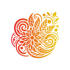 Vintage Floral Pattern with Swirls and Leaves in Seamless Design for Spring and Summer Décor