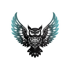 Cartoon eagle with wings and shield emblem design
