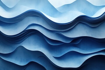 Fototapeta premium Minimalist Design Showcasing a Gradient of Blues in a Serene Interior Space With Smooth Textures and Natural Light Creating a Calming Atmosphere
