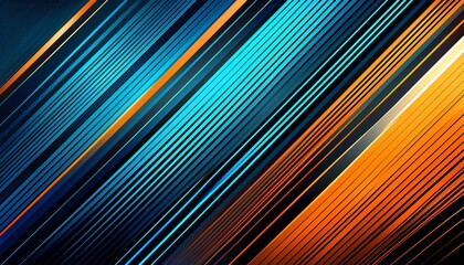 abstract digital background with diagonal lines in shades of blue orange and black