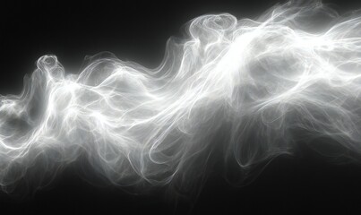 Glowing and flowing light forms against a dark contrasting background