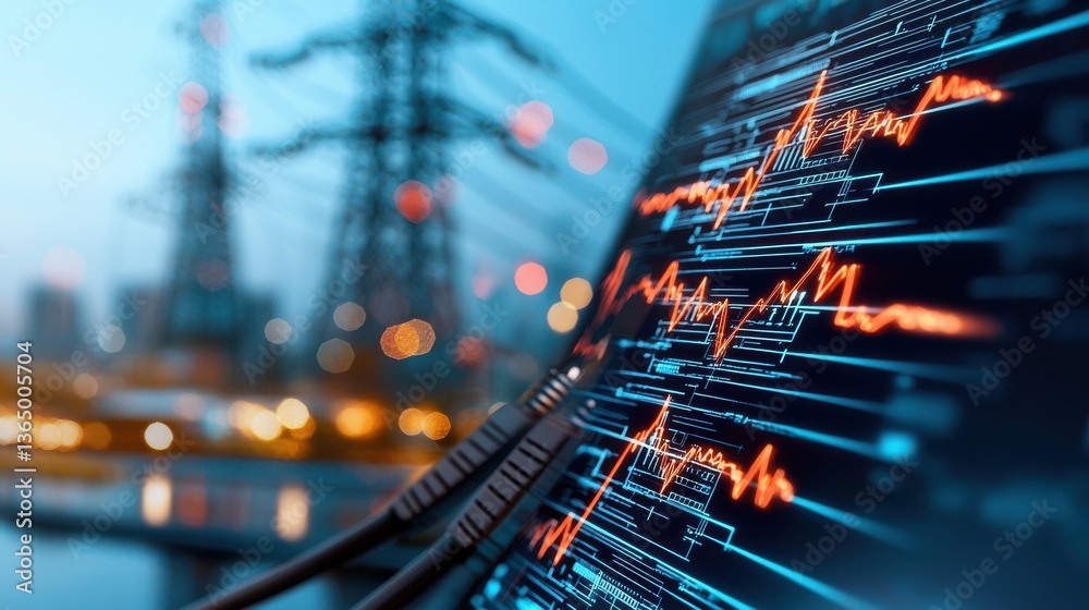Wall mural financial data analytics digital dashboard with trending market graphs and charts showing financial 