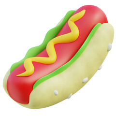 Hot Dog 3D Illustration