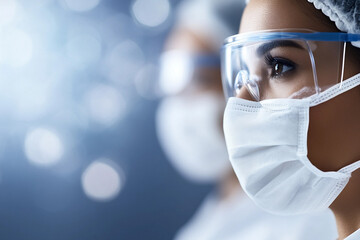 Surgeons performing a complex operation in a high-pressure environment during a critical medical procedure