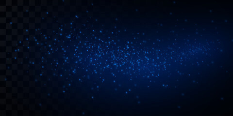 Bright blue sparkling particles. Background decoration. Light effect	
