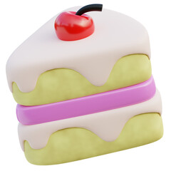 Slice Cake 3D Illustration