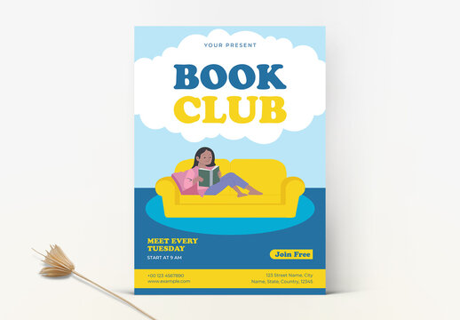 Book Club Event Flyer Template Design
