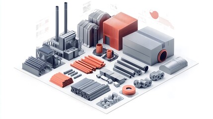 Obraz premium Infographic industrial equipment