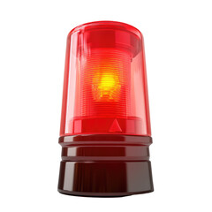 Red Emergency Light on transparent background