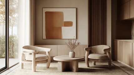 Modern Minimalist Living Room Interior.