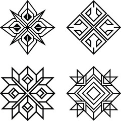 Futuristic Decorative Ornament Vector Art Illustration