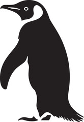 Graphic black silhouette of a penguin 