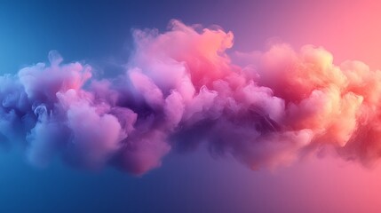 Fototapeta premium Serene Skies: A Pastel Palette of Pink and Purple Clouds Drifting Gracefully Across a Calm Blue Horizon.
