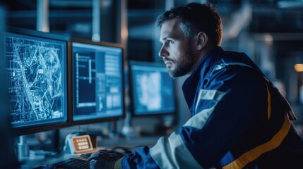 A renewable energy engineer monitoring offshore wind turbines, offshore location with turbines and monitoring systems visible, High-tech style