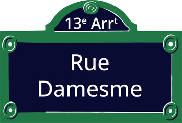 13e Arrt, Elegant Parisian Street Sign