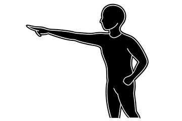 Pointing silhouette vector illustration