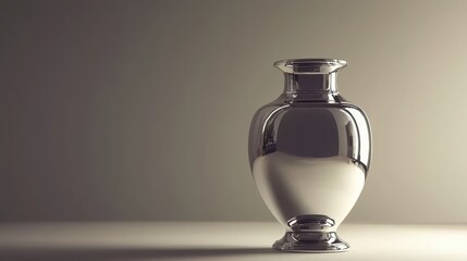 Elegant Silver Urn on Soft Gradient Background with Subtle Lighting