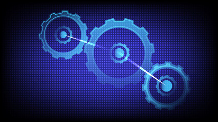  Futuristic Gear Technology: Abstract Blue Energy Transmission with Circular Interface