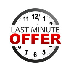 Limited offer icon.Last minute offer chance alarm clock .Vector illustration