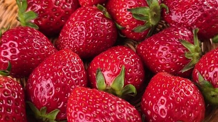 Fresh strawberries in a basket